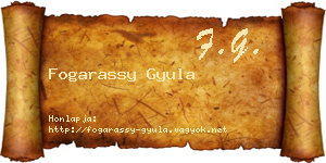 Fogarassy Gyula névjegykártya